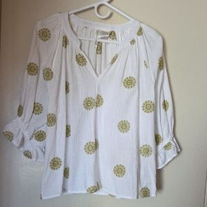White and Green Women's Top.